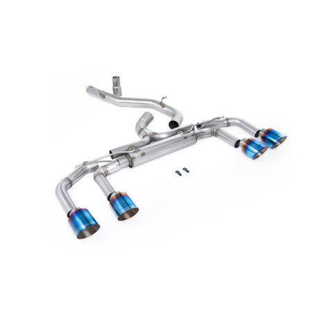 SISTEME DE EVACUARE Milltek Milltek GPF-back exhaust (loudest) non-valved for Volkswagen Golf Mk8.5 R (GPF) 2024+ - Burnt/blue titanium tips | race-shop.ro