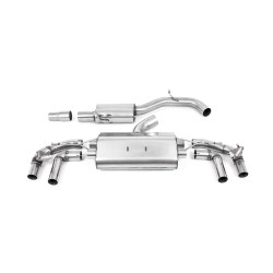 Milltek GPF-back exhaust resonated for Volkswagen Golf Mk8.5 R (GPF) 2024+ - Burnt titanium tips