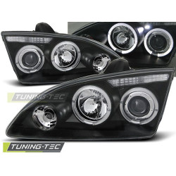 TUNING-TEC faruri (Angel Eyes) pentru FORD FOCUS II 09.04-01.08 (H1), negru