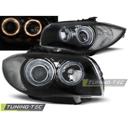 Faruri Angel Eyes negru pentru BMW 1 E87/E81/82/88 04-11