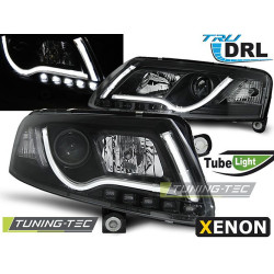 Faruri xenon tube light DRL negru pentru Audi A6 C6 04-08