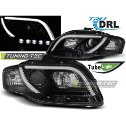 Faruri tube light DRL negru pentru Audi A4 B7 11.04-03.08