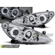 TUNING-TEC faruri (Angel Eyes) pentru PEUGEOT 307 04.01-06.05 (H1), crom