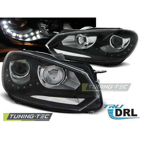 Iluminare auto TUNING-TEC faruri (True DRL) pentru VW GOLF 6 10.08-12 (H7), negru | race-shop.ro