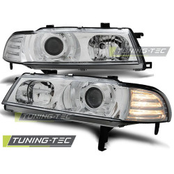 TUNING-TEC faruri (Angel Eyes) pentru HONDA PRELUDE 02.92-01.97 (H7/HB3, fără omologare), crom