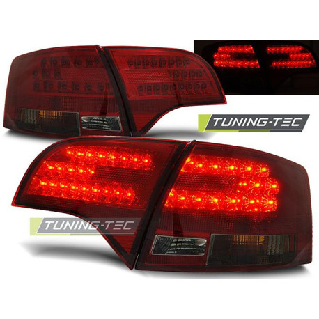 Iluminare auto TUNING-TEC stopuri LED pentru AUDI A4 B7 11.04-03.08 AVANT, roșu-fumuriu, V2 | race-shop.ro