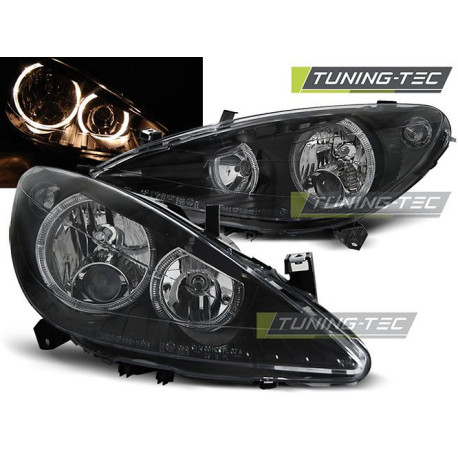 Iluminare auto TUNING-TEC faruri (Angel Eyes) pentru PEUGEOT 307 04.01-06.05 (H7), negru | race-shop.ro
