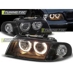 Faruri Angel Eyes negru pentru Audi A4 11.94-12.98