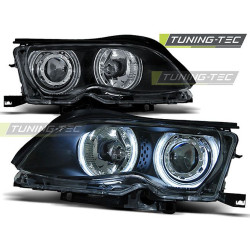 TUNING-TEC faruri (CCFL, Angel Eyes) pentru BMW E46 09.01-03.05 (LIMOUSINE, TOURING, H7), negru
