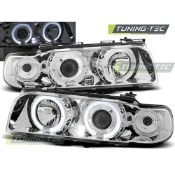 Faruri Angel Eyes crom pentru BMW E38 06.94 - 08.98