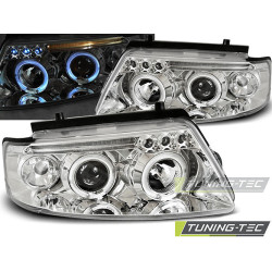 TUNING-TEC faruri (Angel Eyes) pentru VW PASSAT B5 3B 11.96-08.00 (H1), crom, V2