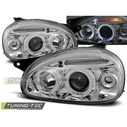 Faruri Opel Corsa B 02.93-10.00 Angel Eyes crom