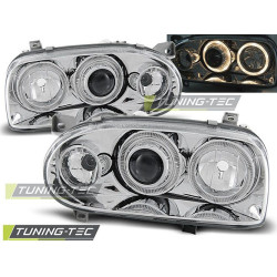 TUNING-TEC faruri (Angel Eyes) pentru VW GOLF 3 09.91-08.97 (H7), crom, V2