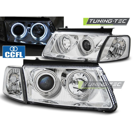 Iluminare auto TUNING-TEC faruri (CCFL, Angel Eyes) pentru VW PASSAT B5 3B 11.96-08.00 (H7/H1), crom | race-shop.ro