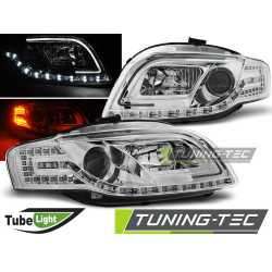 TUNING-TEC faruri (Tube Light) pentru AUDI A4 B7 11.04-03.08 (H7/H1), crom, V2