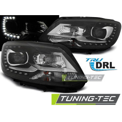 Faruri true DRL negru pentru VW Touran II 08.10-15