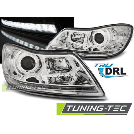 Iluminare auto TUNING-TEC faruri (True DRL) pentru SKODA OCTAVIA 09-12 (H7/H1), crom | race-shop.ro
