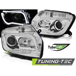 TUNING-TEC faruri (Tube Light) pentru DACIA DUSTER 04.10-14 (H7/H1), crom