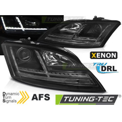 Faruri xenon led DRL negru SEQ pentru Audi TT 06-10 8J cu AFS