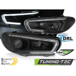 Faruri tube SEQ led negru pentru VW Scirocco 14-17
