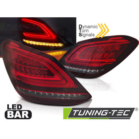 Iluminare auto TUNING-TEC stopuri LED (LED Bar, SEQ) pentru MERCEDES C-CLASS W205 14-18 (LIMOUSINE), roșu-alb | race-shop.ro