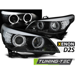 XENON D2S FAURI ANGEL EYES NEGRU LED INDICATOR se potrivește BMW E60/E61 03-04