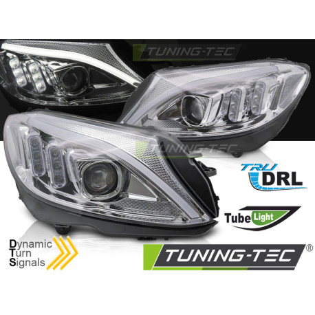 Iluminare auto TUNING-TEC faruri (Tube Light) pentru MERCEDES W205 14-18, crom | race-shop.ro