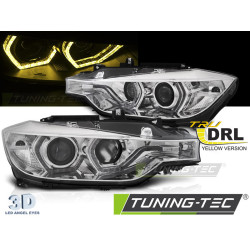 FARURI ANGEL EYES YELLOW LED DRL CHROME se potrivește BMW F30/F31 11-15