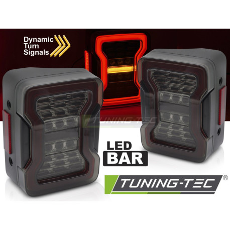 Iluminare auto TUNING-TEC stopuri LED pentru CHRYSLER JEEP WRANGLER JK 07-18, fumuriu | race-shop.ro