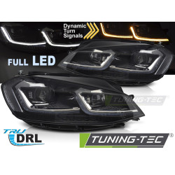 TUNING-TEC faruri LED (Full LED, DRL, SEQ) pentru VW GOLF VII 17-19 (LED, fără omologare), argintiu