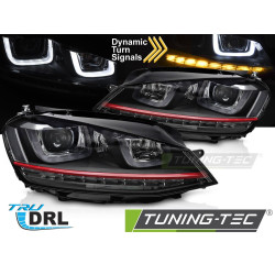 TUNING-TEC faruri (DRL, SEQ) pentru VW GOLF VII 13-17 (H7, fără omologare), roșu, V1