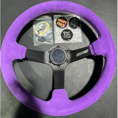 Volane sport Volan sport cu 3 spițe RACES Colore, 350mm, piele întoarsă, adâncime 90mm, mov | race-shop.ro