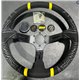 Volane sport 3 spoke steering wheel RACES Golden Grip, 350mm, microfiber suede, 97mm offset, black/yellow | race-shop.ro