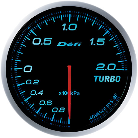 DEFI 52mm DEFI ADVANCE gauge, boost pressure 0 - 2 BAR, blue | race-shop.ro