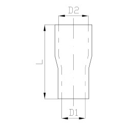 Cuplă reducție dreaptă silicon - 15mm (0,59") la 25mm (1")