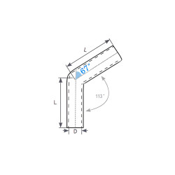 Cot silicon 67° - 25mm (1")