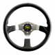 Volane sport Volan sport cu 3 spițe OMP Asso, 350mm, poliuretan, fără adâncime, negru/argintiu | race-shop.ro
