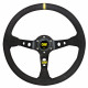 Volane sport Volan sport cu 3 spițe OMP Corsica, 350mm, piele întoarsă, adâncime 95mm, negru/galben | race-shop.ro