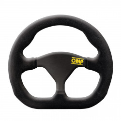 Volan sport cu 3 spițe OMP Formula Quadro, 250mm, poliuretan, fără adâncime, negru