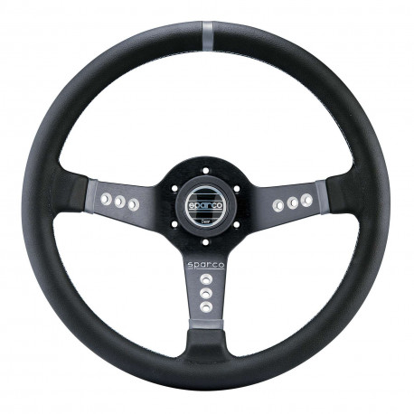 Volane sport Volan sport cu 3 spițe Sparco L777, 350mm, piele, adâncime 63mm, negru/argintiu | race-shop.ro
