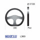 Volane sport Volan sport cu 3 spițe Sparco L360, 330mm, piele, fără adâncime, negru | race-shop.ro