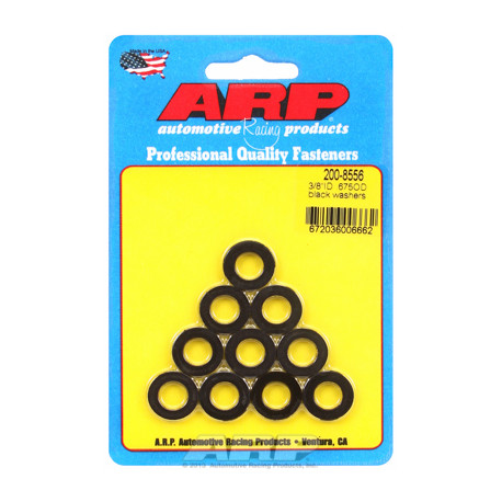 Șuruburi durabile ARP 3/8"ID .675"OD .120"TH șaibe negre (10buc) | race-shop.ro