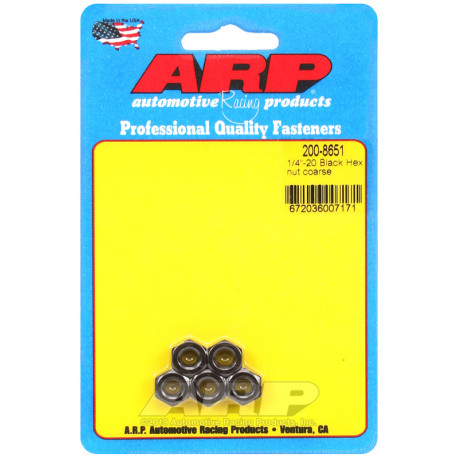 Șuruburi durabile ARP ARP piulițe (cap hexagonal, negre), 1/4-28, 5 buc. | race-shop.ro