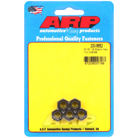Șuruburi durabile ARP ARP piulițe (cap hexagonal, negre), 5/16-18, 5 buc. | race-shop.ro
