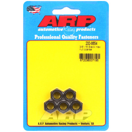 Șuruburi durabile ARP ARP piulițe (cap hexagonal, negre), 3/8-16, 5 buc. | race-shop.ro