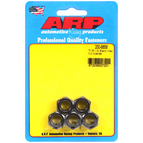 Șuruburi durabile ARP ARP piulițe (cap hexagonal, negre), 7/16-14, 5 buc. | race-shop.ro
