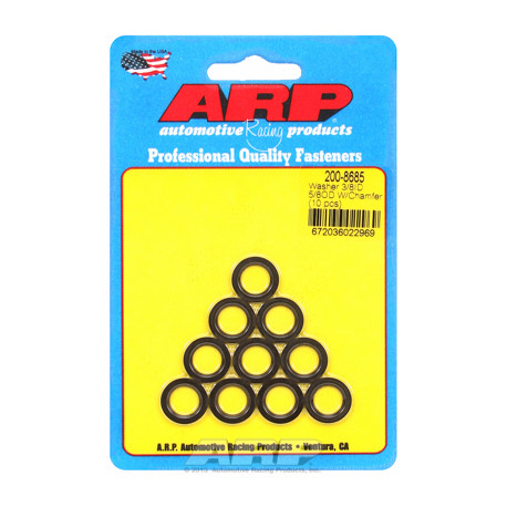 Șuruburi durabile ARP "3/8""ID 5/8""OD prelucrate Chamfer șaibe negre" (10buc) | race-shop.ro