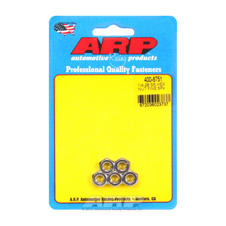 Șuruburi durabile ARP "1/4""-28 SS fine hex set piulițe " (5buc) | race-shop.ro