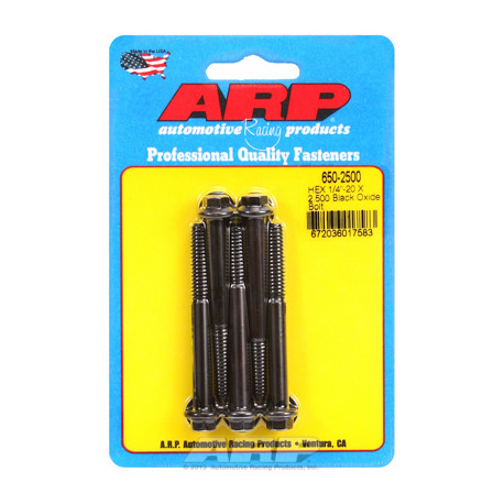 Șuruburi durabile ARP "1/4""-20 X 2.500 hex șuruburi oxid negru" (5buc) | race-shop.ro