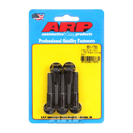 Șuruburi durabile ARP "5/16""-18 X 1.750 hex șuruburi oxid negru" (5buc) | race-shop.ro